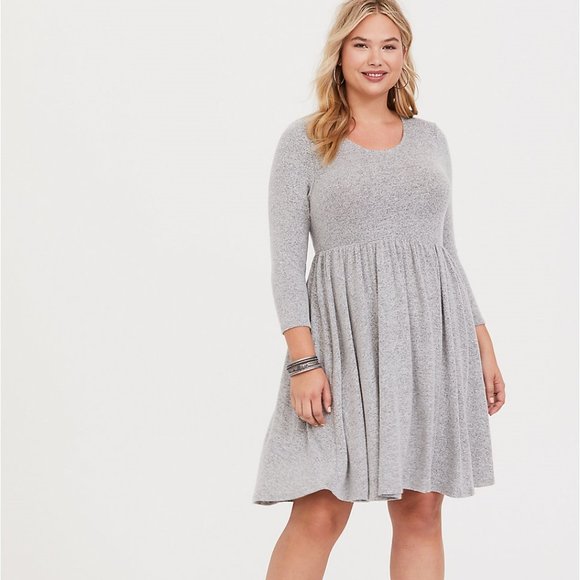 torrid Dresses & Skirts - Torrid Grey Hacci Skater Sweater Dress